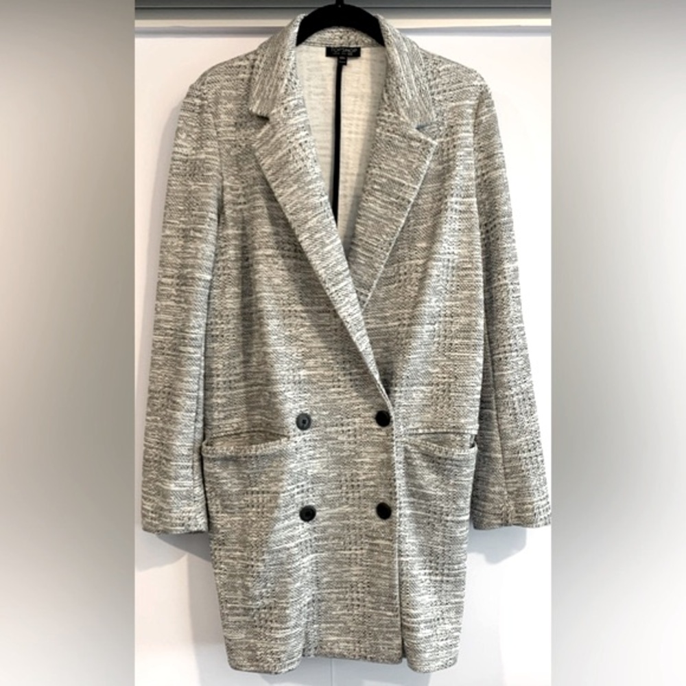 Excellent Condition, Topshop, Longline Double Breasted Slouchy Blazer, Size 4
